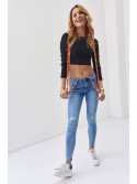 Denim pants with suspenders 08923 - Online store - Boutique